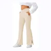 Yoga-Outfits SALSPOR Yoga-Hose mit überkreuzter Taille, Fitness-Saum, Schlitz, Sport-Flare-Hose, atmungsaktiv, elastisch, schlank, Workout-Leggings, Fitnessstudio, Kleidung T220930