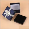 Jewelry Boxes Gift Jewelry Box For Necklace Bracelet Earrings Ring Paper Packaging Boxes Organizer Storage Ribbon Bow Packing Drop D Dhw83