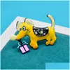 Pins Brooches Pins Brooches Cindy Xiang Enamel Dog For Women Big Mouth Puppy Cute Animal Brooch Design Jewelry 4 Colors Available H Dhd71