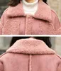 Femmes cuir hiver longue daim Faux veste femmes grande taille femme rose chaud femme manteau dames coupe-vent surdimensionné