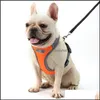 Dog Collars Leashes Pet Dog Harnesses Night Reflective Safety Waistcoat Harness With D Ring Vest Dogs Supplies Drop Delivery Home G Dhocu