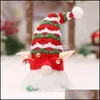 Christmas Decorations Christmas Decorations Cartoon Elf Dolls For Tree Bell Hat Led Light Gnome Doll Ornaments Festive Party Supplie Dhvdx