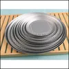 Baking Dishes Pans Pizza Pan Plate Round Baking Pans Punching Holes Anodizing Aluminium Kitchen Tray Drop Delivery Home Garden Din Dhdah