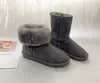 Australia Classic Warm Boots Damen Mini Half Snow Boot GS 585401 Winter Vollfell Flauschiger pelziger Satin Stiefeletten Booties Hausschuhe Damen