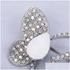 Pinnen broches pinnen broches glanzende kristal vlinders insect voor vrouwen zwarte strass opaalbroche broche dames accessoires sieraden meisjes dhkyf