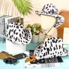 Boinas 3pcs/set retro estilo ocidental homem homem chapéu de cowboy cow vaca tampa de tampa de coração de coração quadrado sharf halloween party cosplay suporte