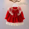 Girls Dresses Kids Baby Girl Lolita Princess Long Sleeve Fluffy Velvet Birthday Kneelength Lace Dress Toddler Children Clothes 6M4Y 221117