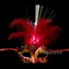 LED Halloween Party Flash Glowing Feather Mask Mardi Gras Masquerade Cosplay Venetiaanse maskers Halloween -kostuums C1122