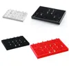 Jewelry Pouches Black Red/Grey 24 Slot Velvet Necklace/pendant Box Organizer Rings Earrings Tray Display Storage Case