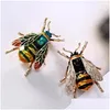 Pinnen broches pins broches mode unisex vliegende insecten honingbij honingbij kristal strass booch pin cor kleding jas accessoire sieraden dhaot