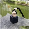 Packing Bottles 8Ml Black Car Per Bottles Empty Glass Bottle With Wood Screw Cap And Hang Rope For Decorations Air Freshener Drop De Dhmws