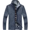 Men's Sweaters Winter Thick Knitted Sweater Coat Long Sleeve Cardigan Fleece Full Zip Male Causal Plus Size Clothing for Autumn 221117