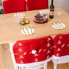 Fundas para sillas, funda navideña, sombrero rojo de Papá Noel, comedor para el año, fiesta feliz, decoración de mesa de cocina para el hogar # t2p