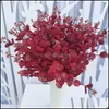 Decoratieve bloemen kransen decoratieve bloemen simatie eucalyptus kunstmatig geld bladboeket voor tuin huwelijkse huis decor drop dhmln