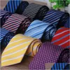 Neckband Fashion Stripe Bussiness Suit Slipsi Bröllop Brudgum slips Neckor för män Tillbehör Gentleman Business Wear Drop Delivery Dhtue