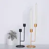 Candle Holders Metal Double Slot Long Pillar Simple Candlestick Wedding Decoration Bar Party Living Room Decor Home