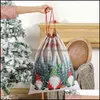 Christmas Decorations Bag Size Merry Christmas Dstring Cartoon Stanta Print Children Candy Gift Bags Home Decor Drop Delivery Garden Dhpv6