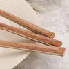 Servis uppsättningar 6st högkvalitativt rostfritt stål trähandtag stekknivgaffel sked västra bordsartiklar