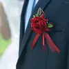 Emballage cadeau exquis marié broche couleur vive hommes femmes mariée boutonnière polyvalent fausse perle boutonnières Corsage