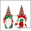 Décorations de Noël Décorations de Noël Poupée attachée Barbe Gnome Fait à la main Santa Peluche Décor Jouet Fête de Noël Navidad Nata Mylarbagsho Dhrth