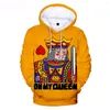 Erkek Hoodies Moda Poker 3d Erkek Kadın Sweatshirt Harajuku Baskı Hoodie Casual Street Giyim Çocuk Külot Beyaz Dış Giyim Üstleri