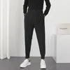 Männer Hosen Mode Männer Casual Elastische Taille Kleine Füße Schlank Koreanischen Stil Plissee Konische Männliche Blazer Hosen Streetwear 221117