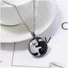 Hänge halsband nytt djur uttalande halsband för kvinnor mode kvinnliga män yin yang katthänge choker halsband smycken gåva med dhjqy