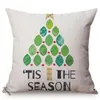 Pillow Cute Cartoon Style Christmas Home Decor Sofa Pillowcase Holly Leaf Tree Children Room Chair Bed Cover Cojines