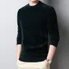 Men's Sweaters Men's Thicken Velvet Clothing Winter Casual O-Neck Slim Fit Thermal Sweater Male Long Sleeve Warm Knitwear Pullover