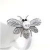 Pins Broches Broches Broches Cindy Xiang 2 Couleurs Choisir Strass Émail Abeille Pour Femmes Perle Abeille Broche Mode Insecte Accès Dhzeh