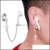 Body Arts Non Piercing Body Ohrclips Anti-Lost-Ohrringkette für Airpods Wireless Earhooks Ohrhörer Kopfhörerhalter Connector Drop D Dhcxz