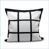 Kissenbezug Blank Sublimation Kissenbezug Schwarz Gitter Wärmeübertragung Wurfkissen Er Home Sofa Kissenbezüge 40x40 cm Arrivall Drop Deliv Dhpzq