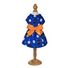 Dog Apparel Halloween Pet Dress Pumpkin Ghost Pattern Clothes For Small Dogs Cats Wedding Princess Christmas Bow Skirt