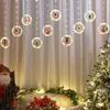 ストリングノベルティケーストUSB LED STRING LIGHTS WINDOW XMAS MET KERSTFEest Gordijnクリスマス装飾