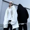 Kvinnorjackor 2022 Ny gotisk punk Kvinnor Sweatshirt Hip Hop Streetwear Korean Fashion Casual Loose Hoodie Overdimensionerad plus Velvet Zipper Jacket T221105