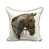 Deluxe Embroidery Horse Head Designer Cover Cover Sofa Cushion Cover Canvas Home Bedding Decorative Pillowcase 18x18 Sell by Piece212e