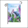 Garden Decorations Garden Sunflower Welcome Flag Festival Party Home Decorate Banner Encryptions Linen Flags Pattern Good Looking No Dha8O