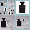 Botella de perfume portátil recargable por botella de spray 50 ml viales vacíos negro claro con bomba pulverizador atomizador Rrd3044 Drop Delive Dhbxx