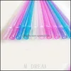 Drinking Straws Disposable Plastic Sts Pure Colors With Sier Powder Drinking St Creative Hardened Party Drop Delivery Home Garden Ki Dhz8T