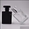 Frasco de perfume portátil recarregável por frasco de spray 50 ml frascos vazios preto transparente com bomba pulverizador névoa atomizador Rrd3044 entrega gota dhbxx