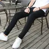 Мужские джинсы Оптовая мода весна летняя повседневная черная белая улица носить твяные брюки мужчины Понталлон Homme Skinny Pencil Pants 221118