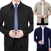 Men's Jackets Men Jacket All Match Pockets Temperament Pure Color Slim-fitting Coat