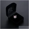 Boîtes à bijoux Black Veet Package Boîtes Bague Boucle d'oreille Cadeau Bijoux Présentoirs Mode Mariages Fête Jewellrypackaging Storag Dhlbm