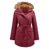 Women's Trench Coats Autumn Winter Women Gray Parkas Wool Liner Jackets For Hooded Warm Coat Clothes