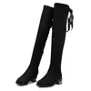 Boots Autumn and Winter with High Tube Over the Knee Boots Fashion Metal Thick with Pointed Zipper Over the Knee Female Winter Boots 220913