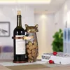 Porte-bouteilles de table Tooarts Cat Rack Cork Container Porte-bouteille Kitchen Bar Metal Craft Cadeau de Noël Artisanat Animal Stand 221118