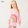 Robes de fille Little maven bébé filles automne tenue décontractée coton manches longues fleur jolis vêtements pour enfants enfants 2 7 ans 221118