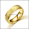 Band Rings Frosted Ring Band Stainless Steel Dl Polish Sier Gold Women Mens Rings Fashion Jewelry Gift Drop Delivery Dhvia