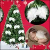 Noel dekorasyonları beyaz tüy kanat güzel şık melek Noel ağacı dekorasyon asılı süsleme ev partisi düğün süsleri x dh1hd
