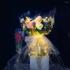 Emballage cadeau 5 pièces papier d'emballage de fleurs Cellophane 3 Modes LED lumineux matériel d'emballage floral décoration de mariage Bouquet fournitures